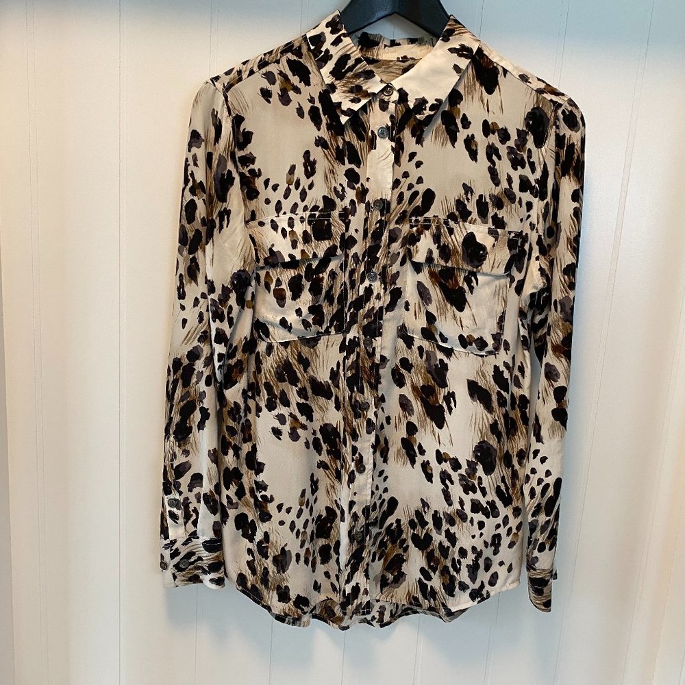 Equipment Silk Animal Print Shirt - XS